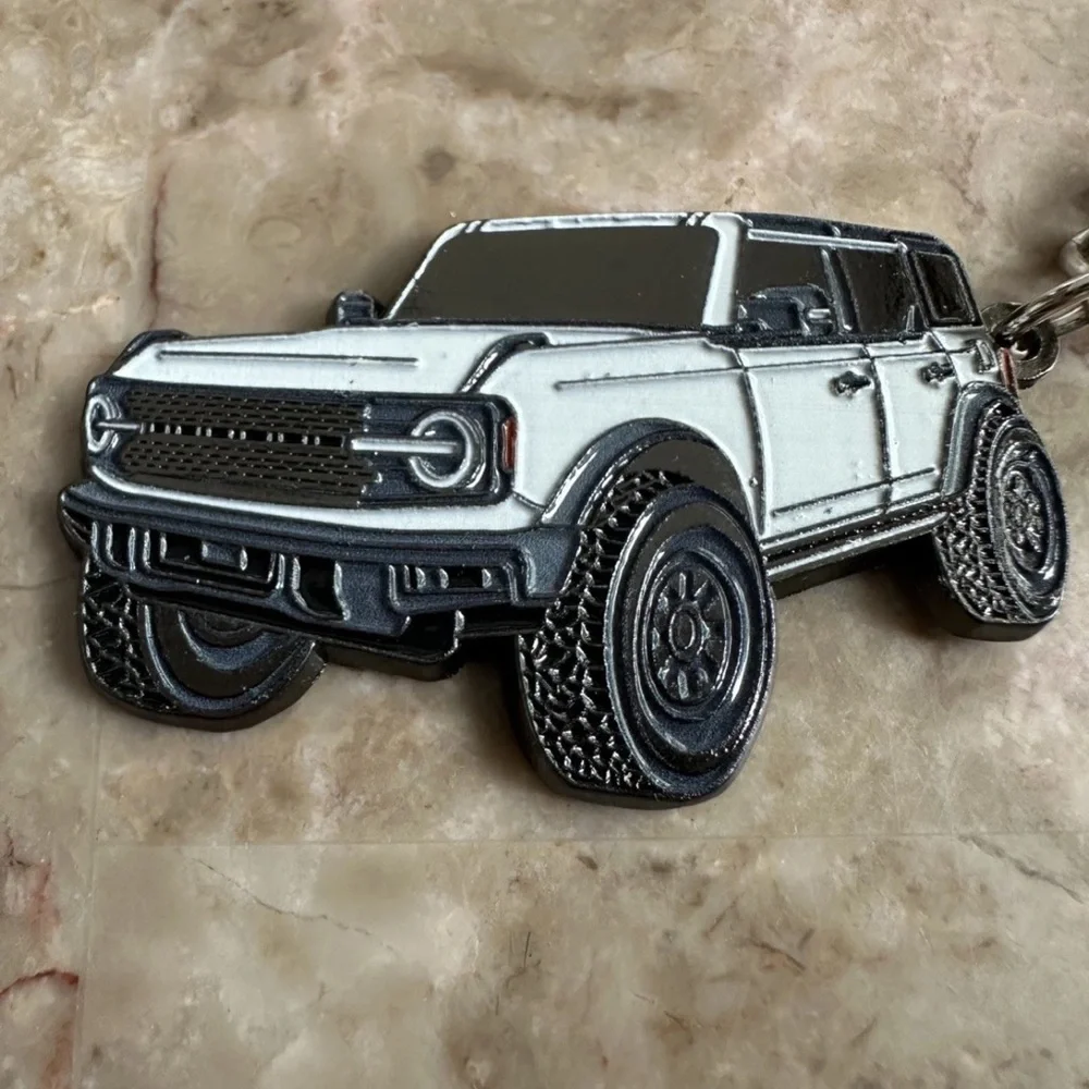 Ford Bronco Keychain Key ring white Accessories